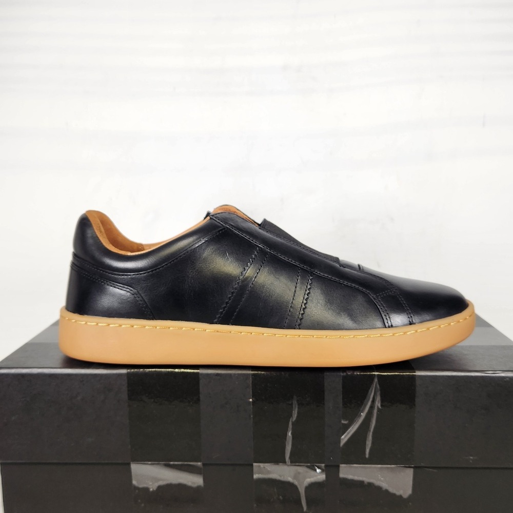 Allen Edmonds Sneakers Mens Size 9 Black Lafayette Leather Slip On Gum Sole